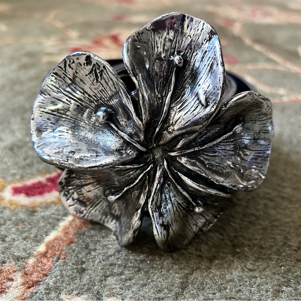 Antoniazzi Firenze Women’s Silver Floral Belt Large